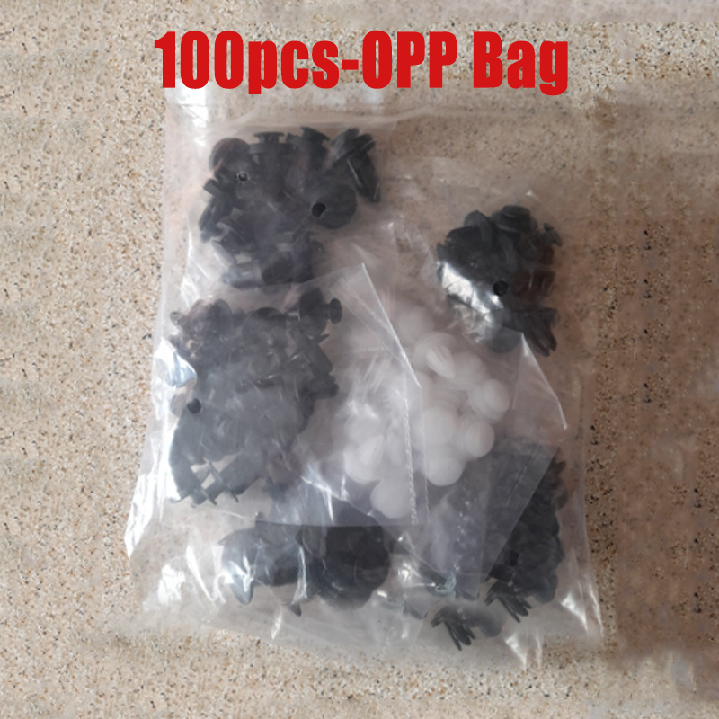 100pcs Clips for Car Plastic Clips Vehicle Retainer Rivet Pin Door Accessories Liner Bumper Fender Trim Plastic Mixed Car Clips: 100pcs-OPP Bag