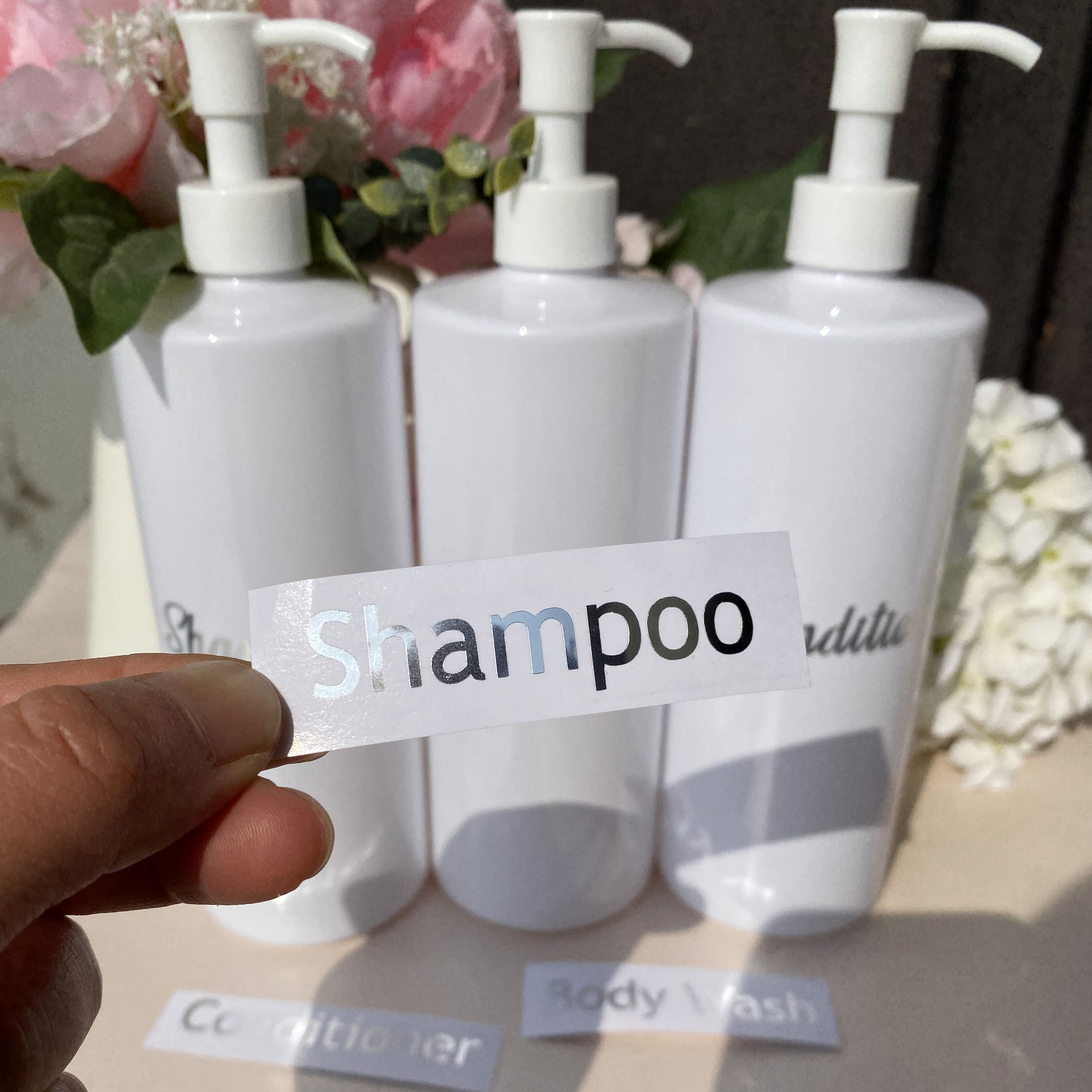 Custom Horizontal Shampoo Conditioner Body Wash Labels Stickers Vinyl Decals