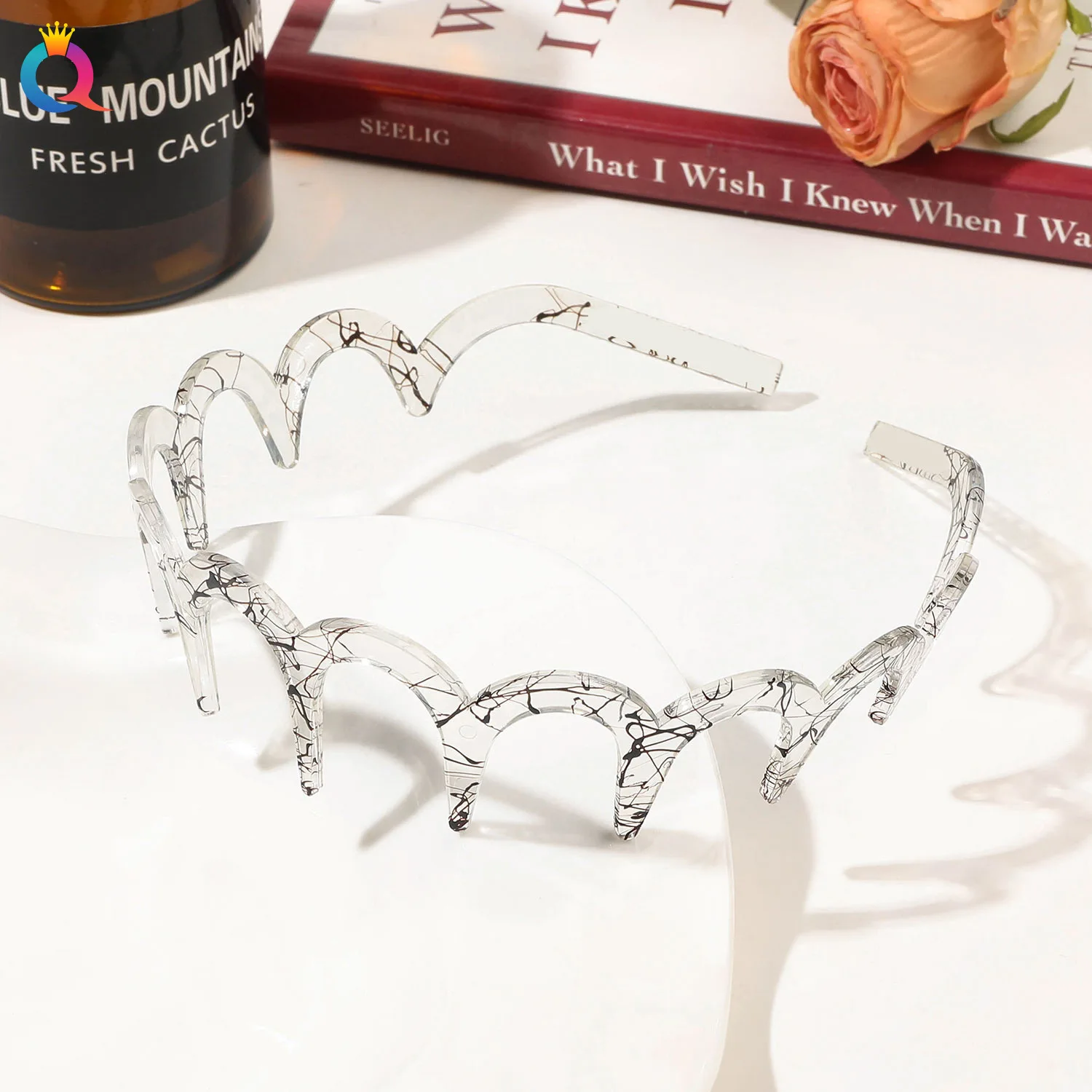 Diademas onduladas a la para mujer, bandas para el cabello antideslizantes dentadas de Color sólido, diademas deportivas para lavado de cara para niña, accesorios para el cabello: Azul cielo