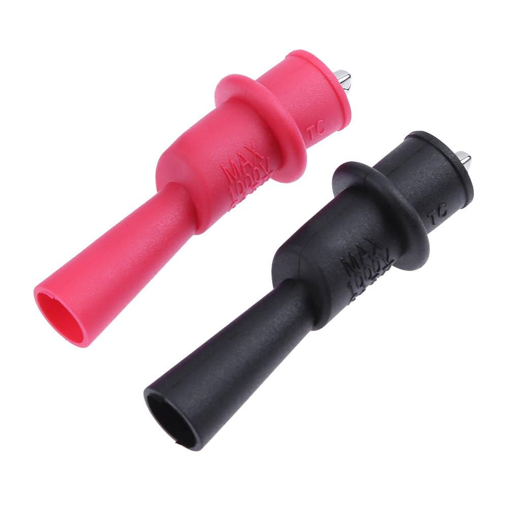 1 Pairs Alligator Crocodile Test Clips Removable Clamps PVC Rubber CAT II Sheath for Multimeter Tester Plastic Probe