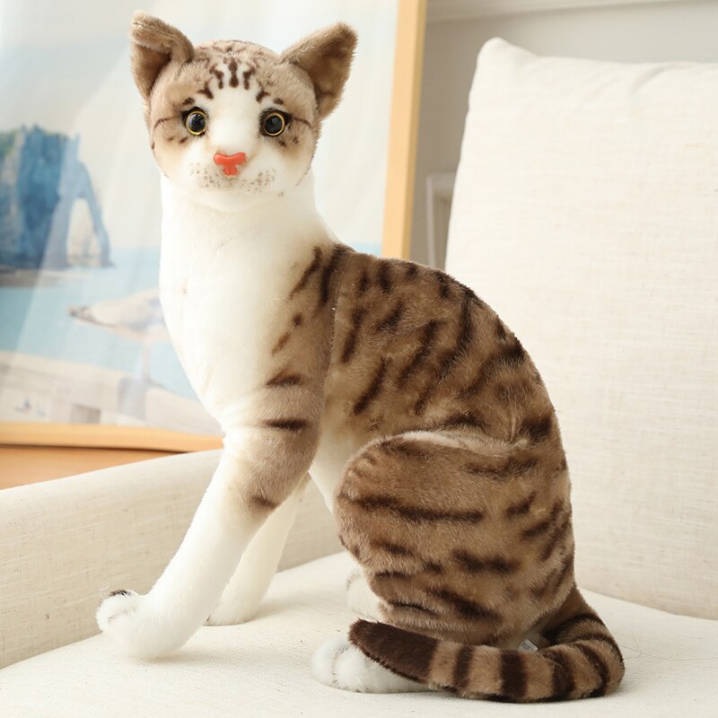 Peluche de chats siamois en peluche, simulation de chats américains courts, jouets pour animaux de compagnie, décoration de maison, d&#39;anniversaire pour enfants: 1 / 25cm