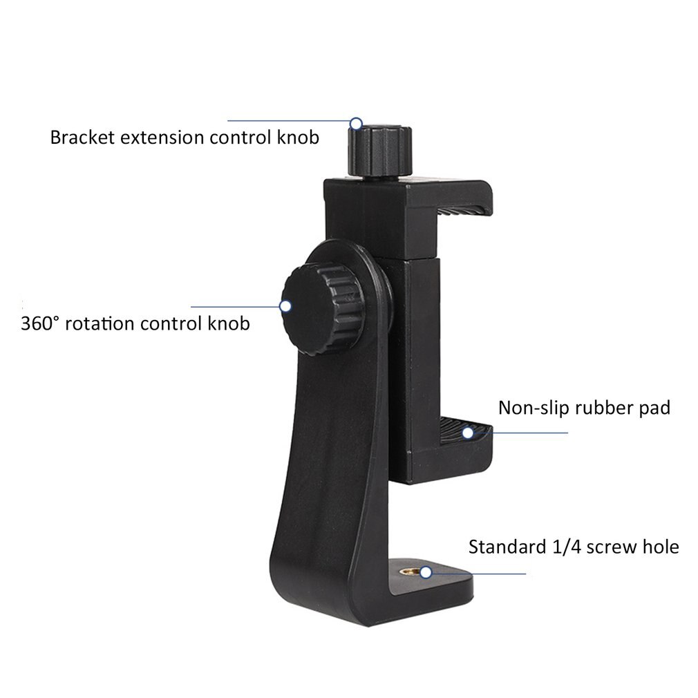 Phone Tripod Mount Adapter Clip Support Holder Stand Vertical&Horizontal Video Shooting for Andriod iPhone Smart Phones