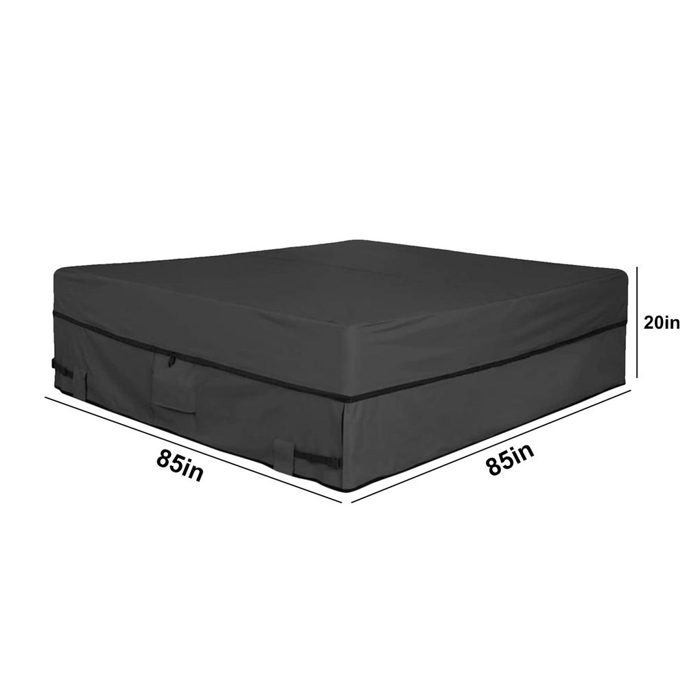 Polyester Square Spa Cover 100 Coverage Outdoor Tub Cover Cap With Vents And Handles Waterproof And Leakproof From Rain Snow 7