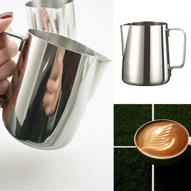 Stainless Steel Milk Foam Jug Coffee Pitcher Milk Frother Cup Coffee Throwing Flower Jug Milk Art Launcher