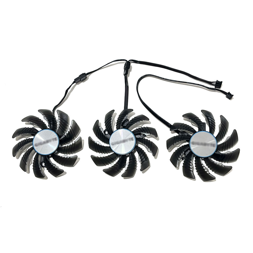 Original 75MM 4PIN 0.35A PLD08010S12HH T128010SU Video card cooling fan，For Gigabyte RTX 3070 EAGLE Video card: Red