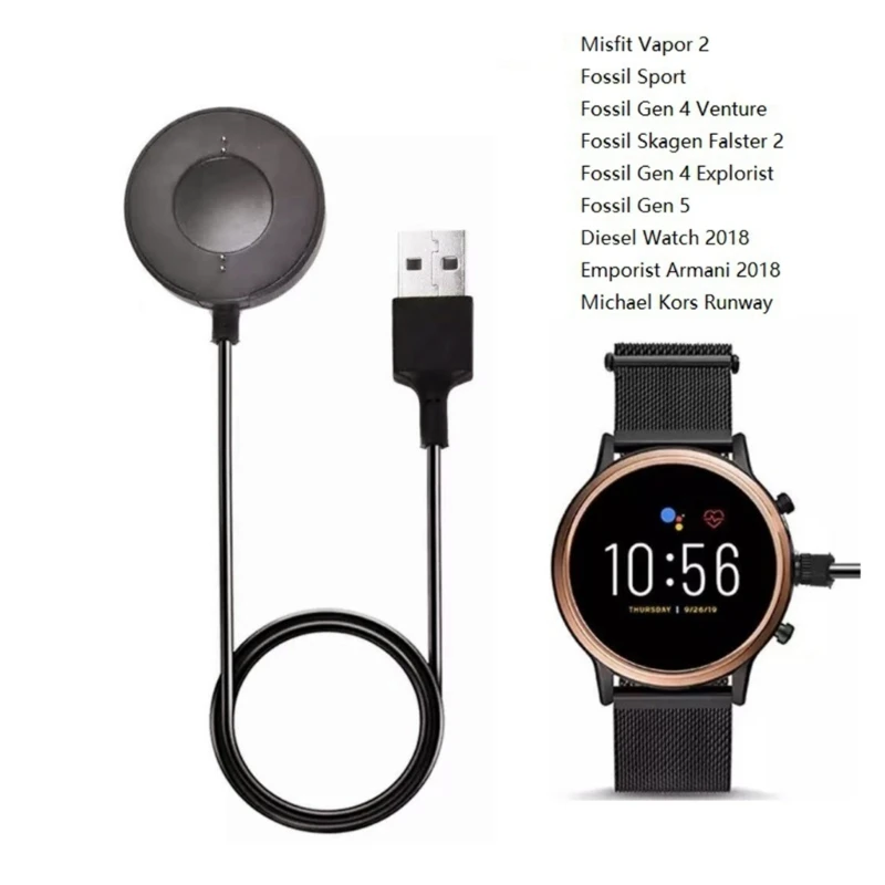 Câble de chargement USB pour chargeur de montre, pour Fossil Gen 6 /Gen 4 /Gen 5