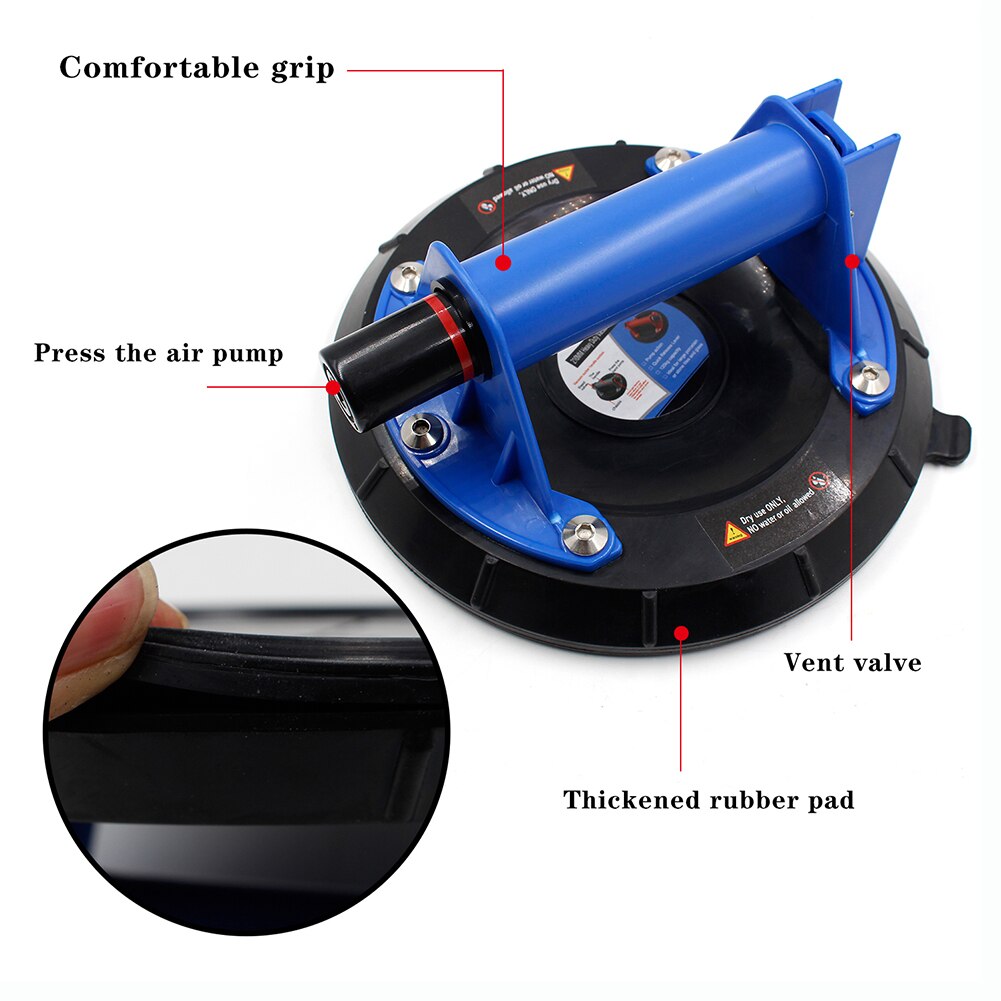 8 inch Vacuum Suction Cup Heavy Duty Lifter Rubber Suction Cup Heavy Duty Vacuum Lifter for Granite Tile Glass Manual Lifting