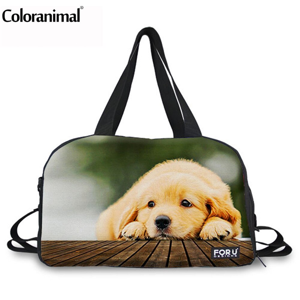 Coloranimal Semplice Travle Borsa sacchetto di Mano Delle Donne Simpatico Gatto e Cane di Stampa per Le Donne Big Duffle Bag Multifunzione Borsa Week-End: B0011T