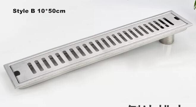 10x40cm Large Modern Brass Grille shape Bathroom Floor Waste Grate Shower Drain Drainer Bathroom Sanitary Floor Drain 58089: Purple