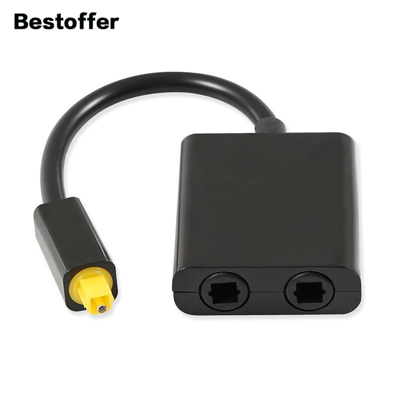 20CM Toslink Digital Optical Audio Fiber Cable 2 in 1 out Splitter Adapter