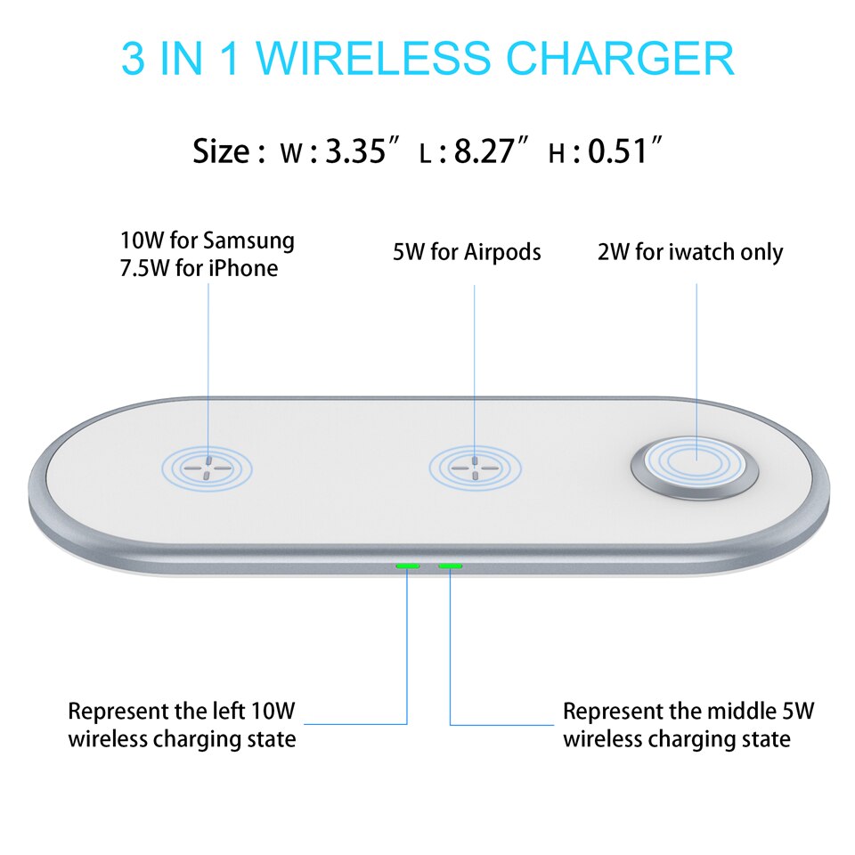 Amstar 3 in 1 10W Drahtlose Ladegerät für iPhone 12 11 Pro Max 12 Mini AirPods Pro Drahtlose Lade pad für Apple Uhr 6 5 4 3 2