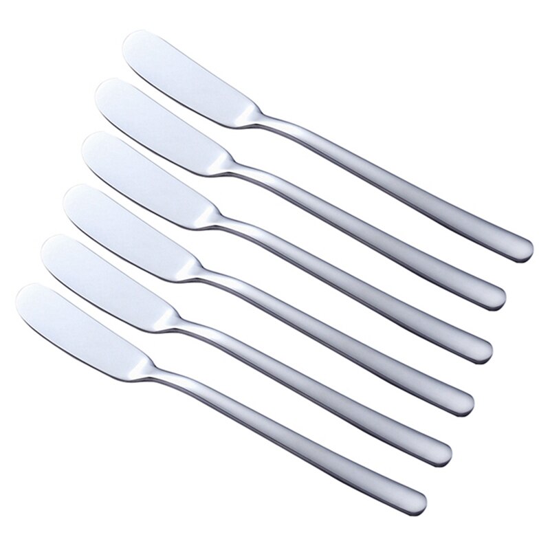 6-Piece Stainless Steel Butter Knife, Western Food Greased Cheese Knife Bread Jam Knife Sharpened Butter Knife: Default Title