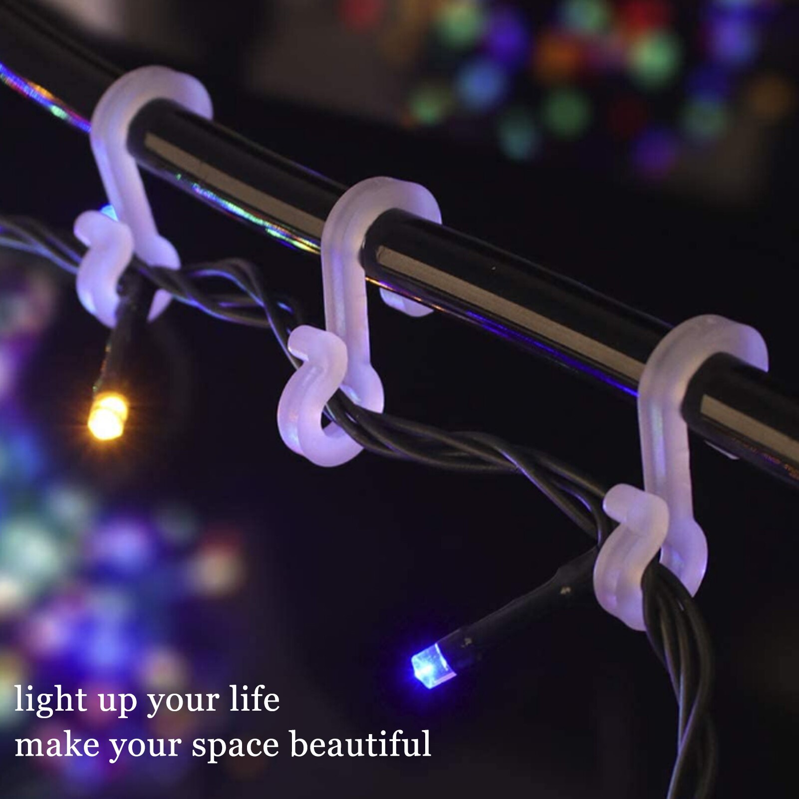 100Pcs Gutter Hangen Haken S Clip Haken Voor Kerst Decoratie Buiten Lichtslingers Licht Fairy Seizoen Kerst Decoratie