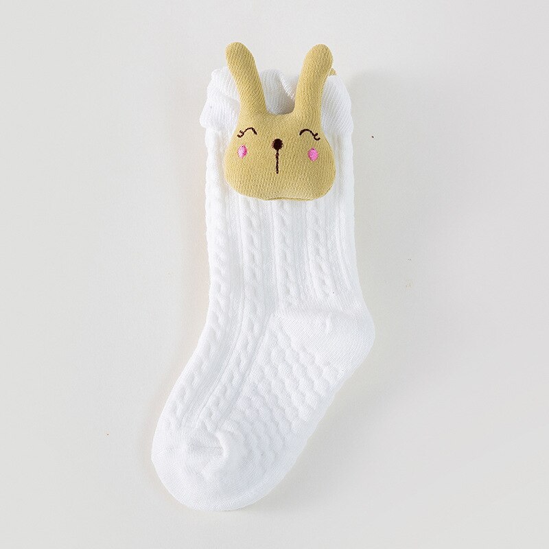 Kindje Anti Slip Vloer Schattige Dieren Katoenen Sokken Herfst Winter Pasgeboren Warme Dikke Zachte Baby Meisje Jongen Indoor Non Skid knie Sok: white rabbit / 12-36 Months(M)