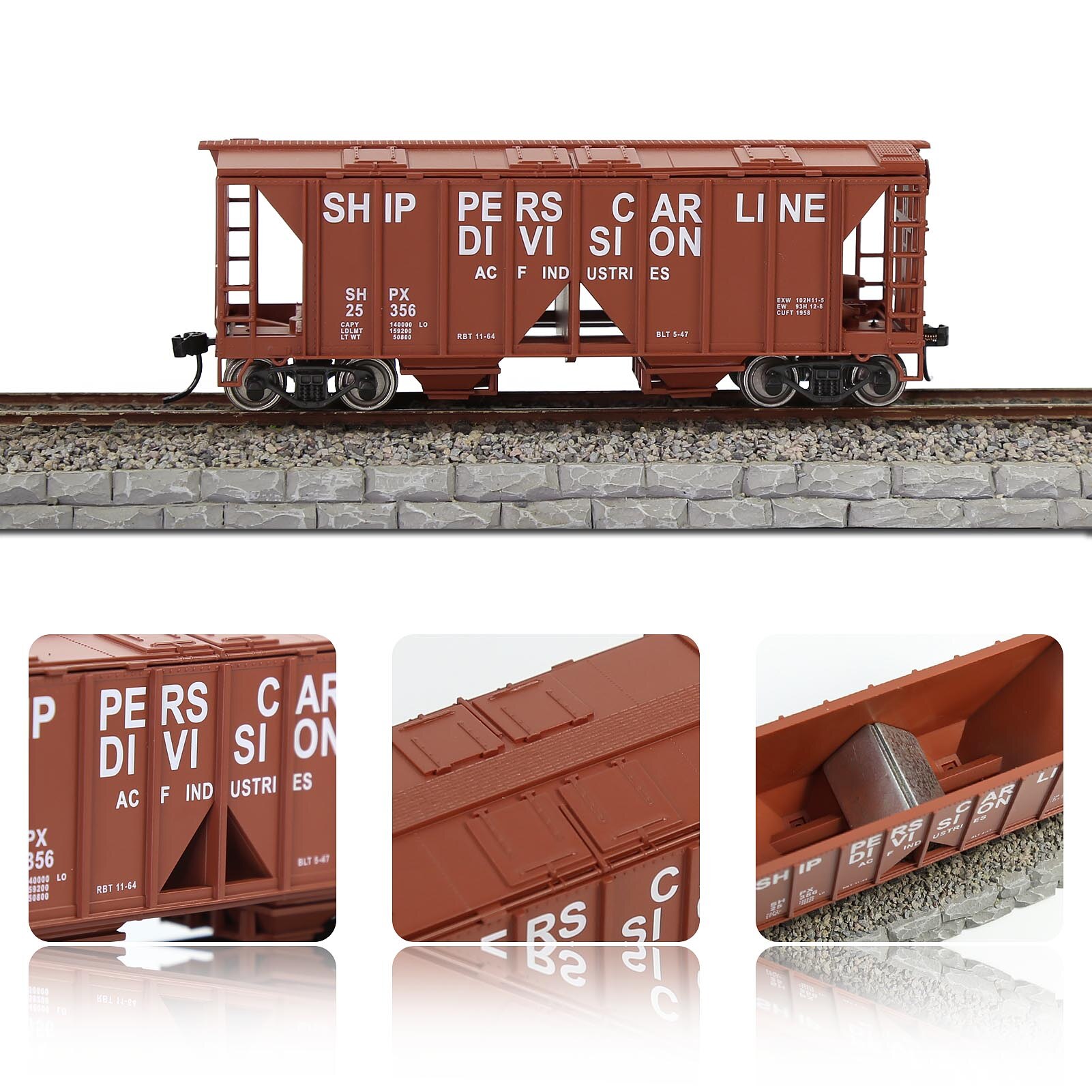 C8760 1pc Model Railway HO Scale 1:87 Hopper Car Model Trains