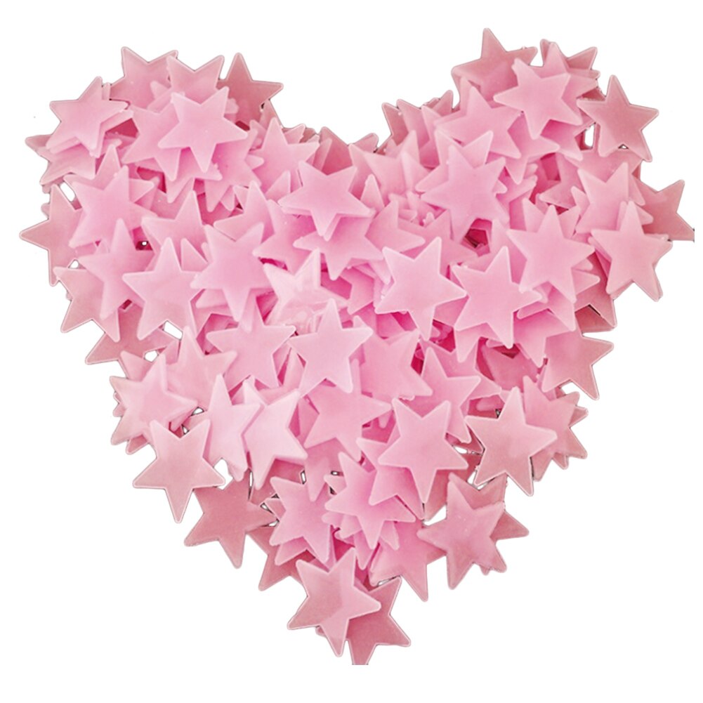 100pcs Wall Stickers Decal Glow In The Dark Luminous Fluorescent Wall Stickers Baby Kids Bedroom Home Decor: RD