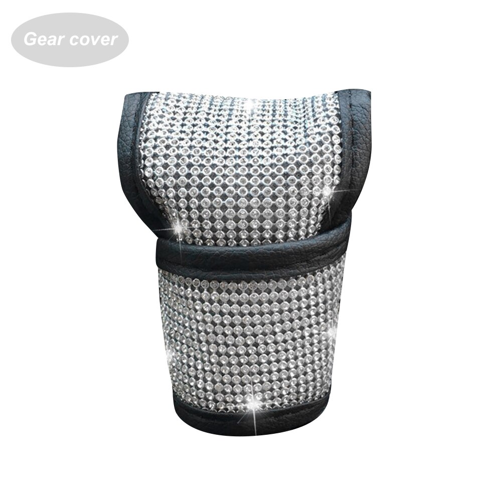 Auto Shift Gear Cover Handrem Cover Shoulderpad Glans Kristal Auto Knop Versnellingspook Beschermer Strass Auto Decor Accessoires