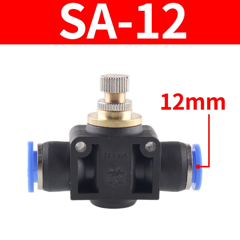 1Pcs PA/SA connector manual components plastic combined direct governor throttle valve fast push tube pneumatic accessories: SA 12
