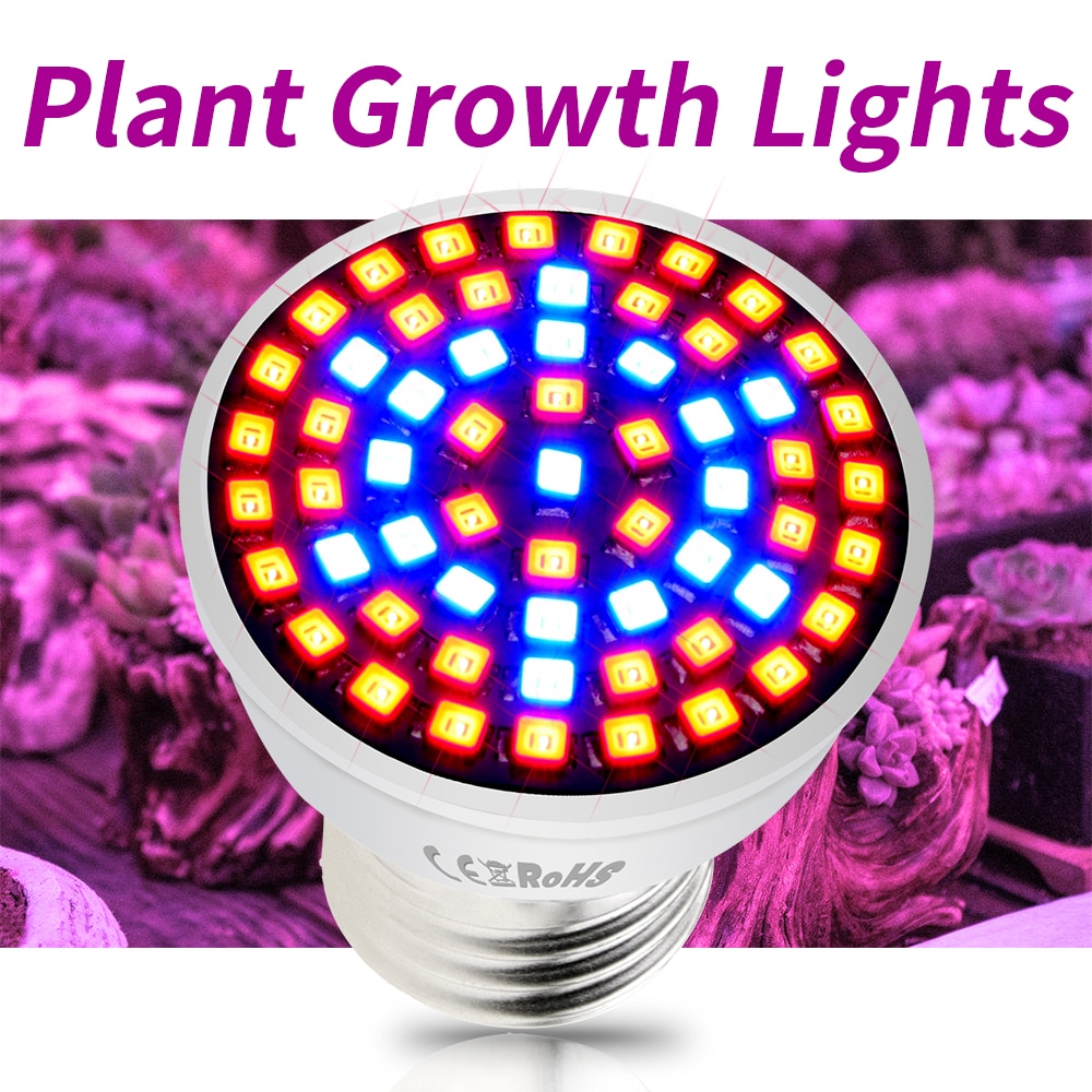 220V GU10 Led Indoor Growth Lamp B22 Grow Led Bulb E27 Greenhouse Phytolamps 48 60 80les MR16 E14 UV/IR Plant Light Hydroponics