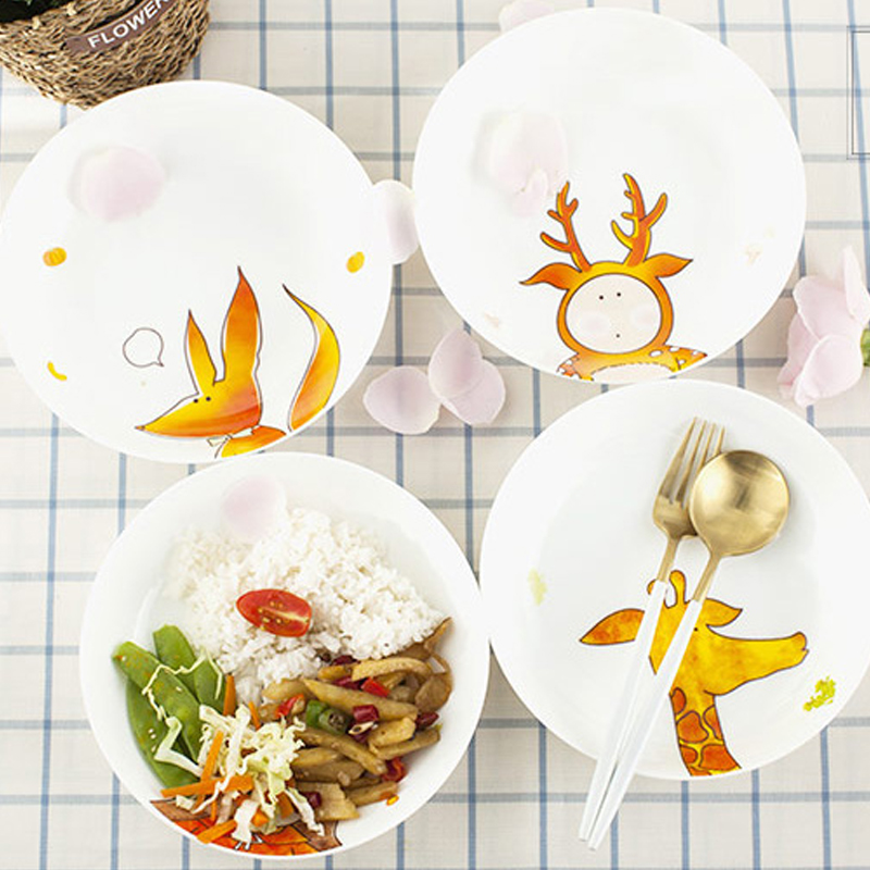 Os chine mignon Snack plat dessin animé carré soucoupe plats enfants gâteau Snack fruits salade assiette cuisine petit déjeuner plateaux ensemble de vaisselle