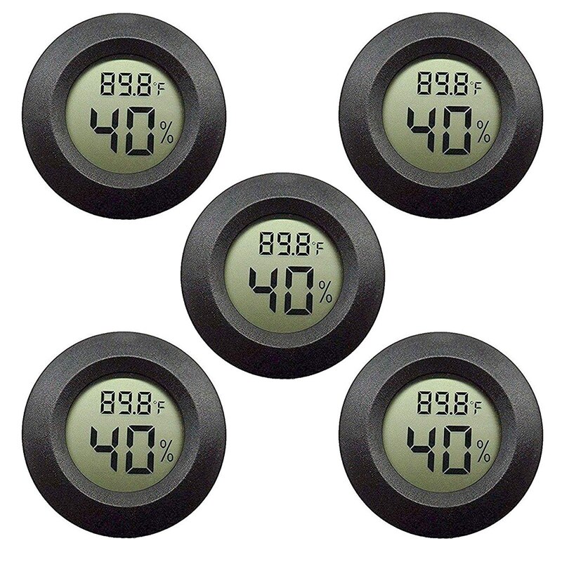 5-Pack Hygrometer Thermometer Digitale Lcd Monitor Vochtigheid Meter Gauge Voor Luchtbevochtigers Luchtontvochtigers Gre