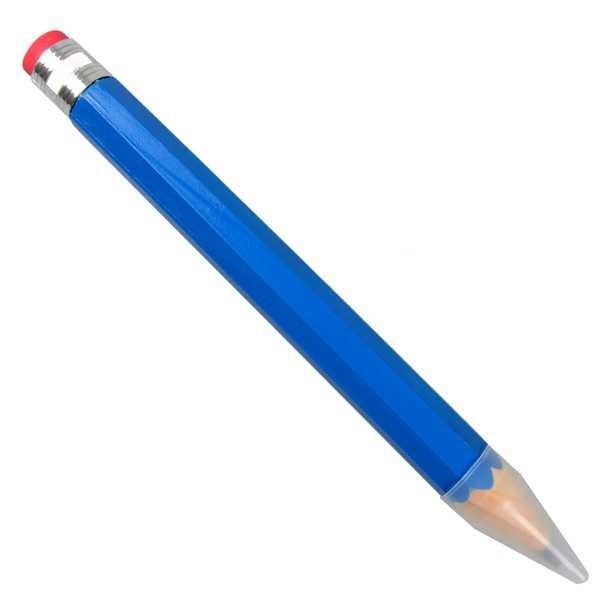 Super stor blyant pen overdimensioneret 35cm træ sjovt legetøj sjovt papirvarer nyhed håndværk blyant: Blå