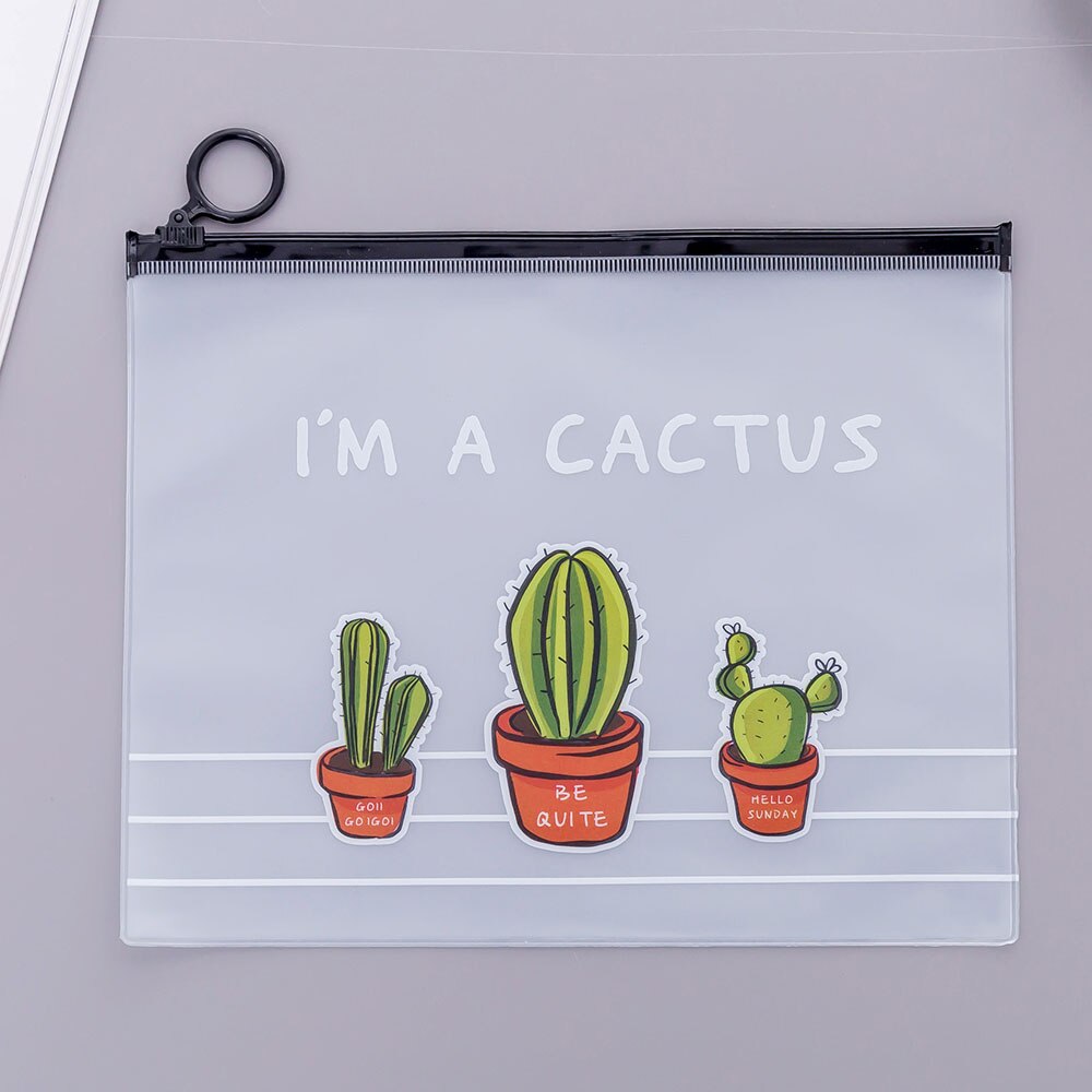 Cactus Pencil Case Canvas Plastics Kawaii Stationery Student Cute Pencil Box School Office Supplies: 6