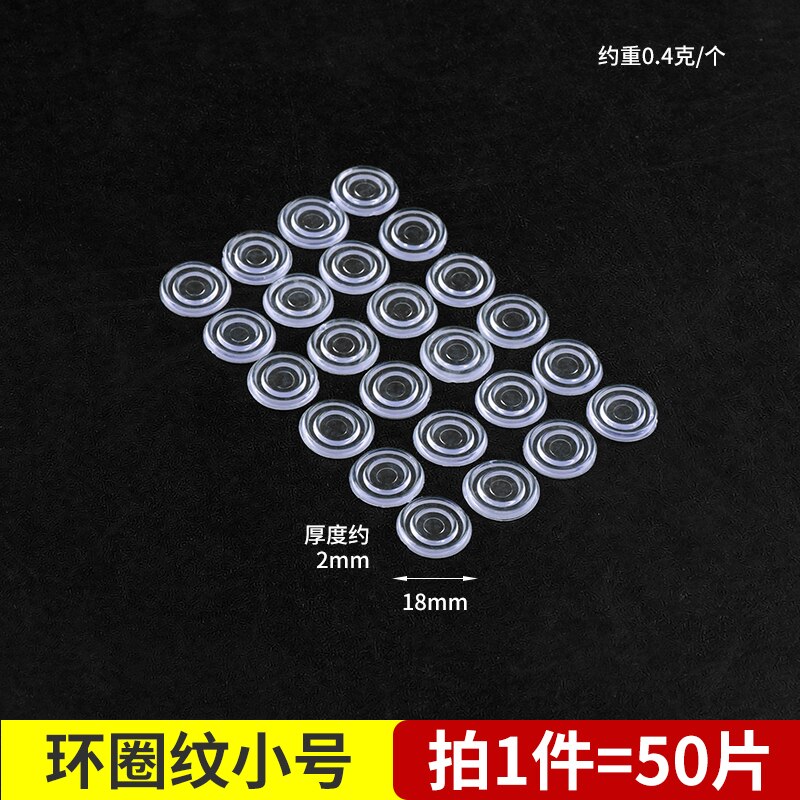 50pcs/lot 24mm x 3mm Rubber Round Shape Glass Table Non-slip Soft Grip Pad Clear BBB0034: 50PCS 18mm