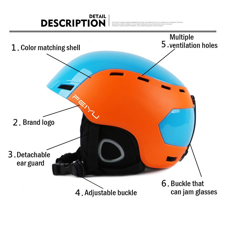 Ski Helm Voor Volwassen En Kinderen Integraal Gegoten Skiën Helm Vrouwen Mannen Sneeuw Sport Helm Skateboard Ski Snowboard helm