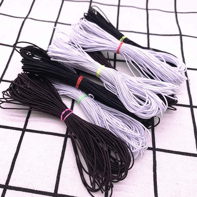 1,0mm 10 yardas/lote banda elástica redonda de alta elasticidad cordón elástico accesorios de costura Diy