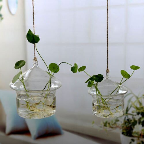 Vase à boule de verre suspendu, Pot de plante de fleur, Terrarium, décor de fête de mariage, décoration créative suspendue