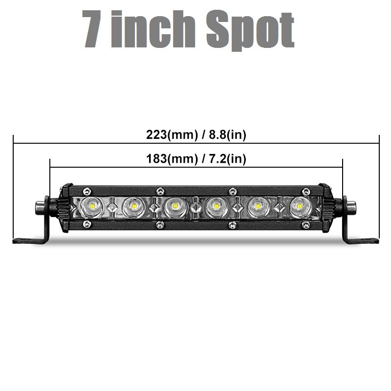 7 10 13 20 Inch Enkele Rij Offroad Led Licht Bar 18 W 36 W 54 W Led Verlichting bar Flood Spot Beam Dagrijverlichting Atv Suv: 7inch spot