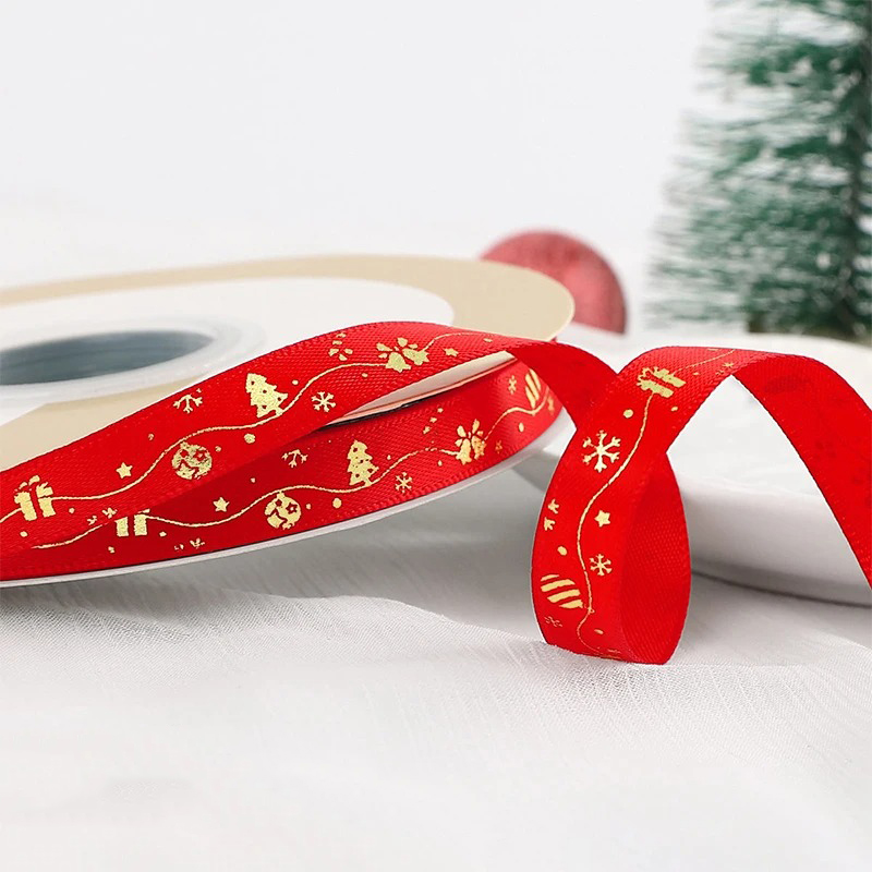 5M Weihnachtsdekoration Weihnachtsband Weihnachtsbaum Ornament für Wohnkultur Neujahr handgemachte DIY Geschenkverpackung Kasten Zubehör