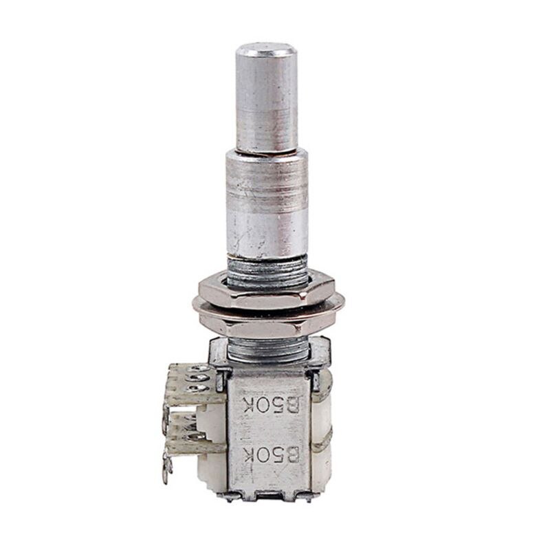 Guitar Bass Mini Dual Pots Stacked Concentric Potentiometer Center Detent B50K