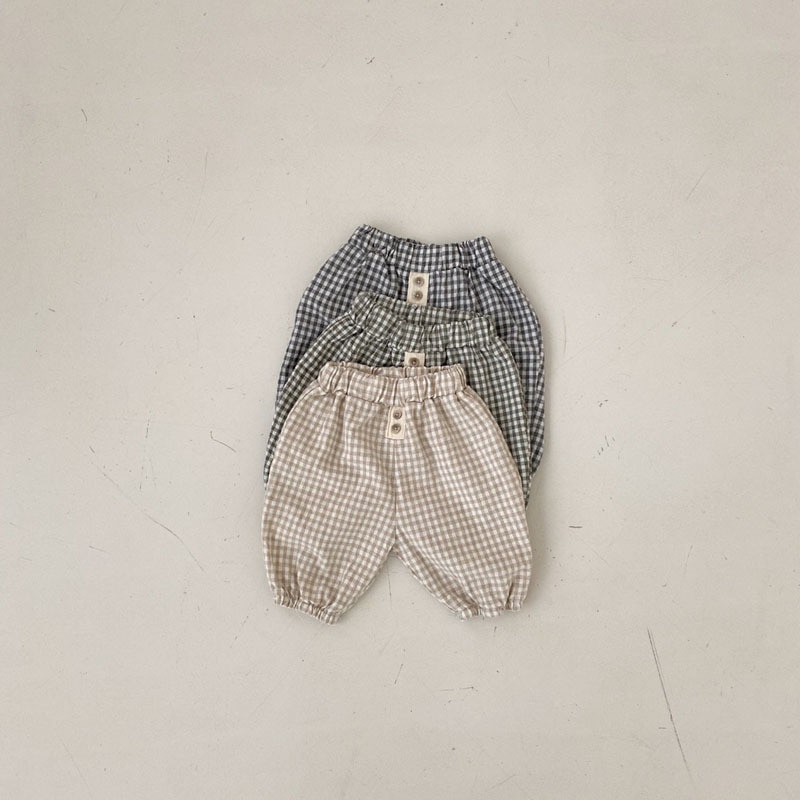 Pantalon ample à carreaux pour bébé, en coton, décontracté, à la , pour fille et garçon, Harem, vêtements pour tout-petits, printemps été 2022