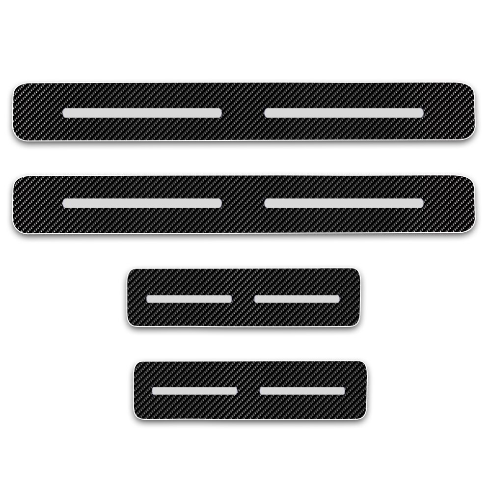 For Peugeot 307 206 308 407 207 208 3008 508 306 301 5008 Door Sill Scuff Plate Carbon Fiber Vinyl Stickers Auto Part 4Pcs