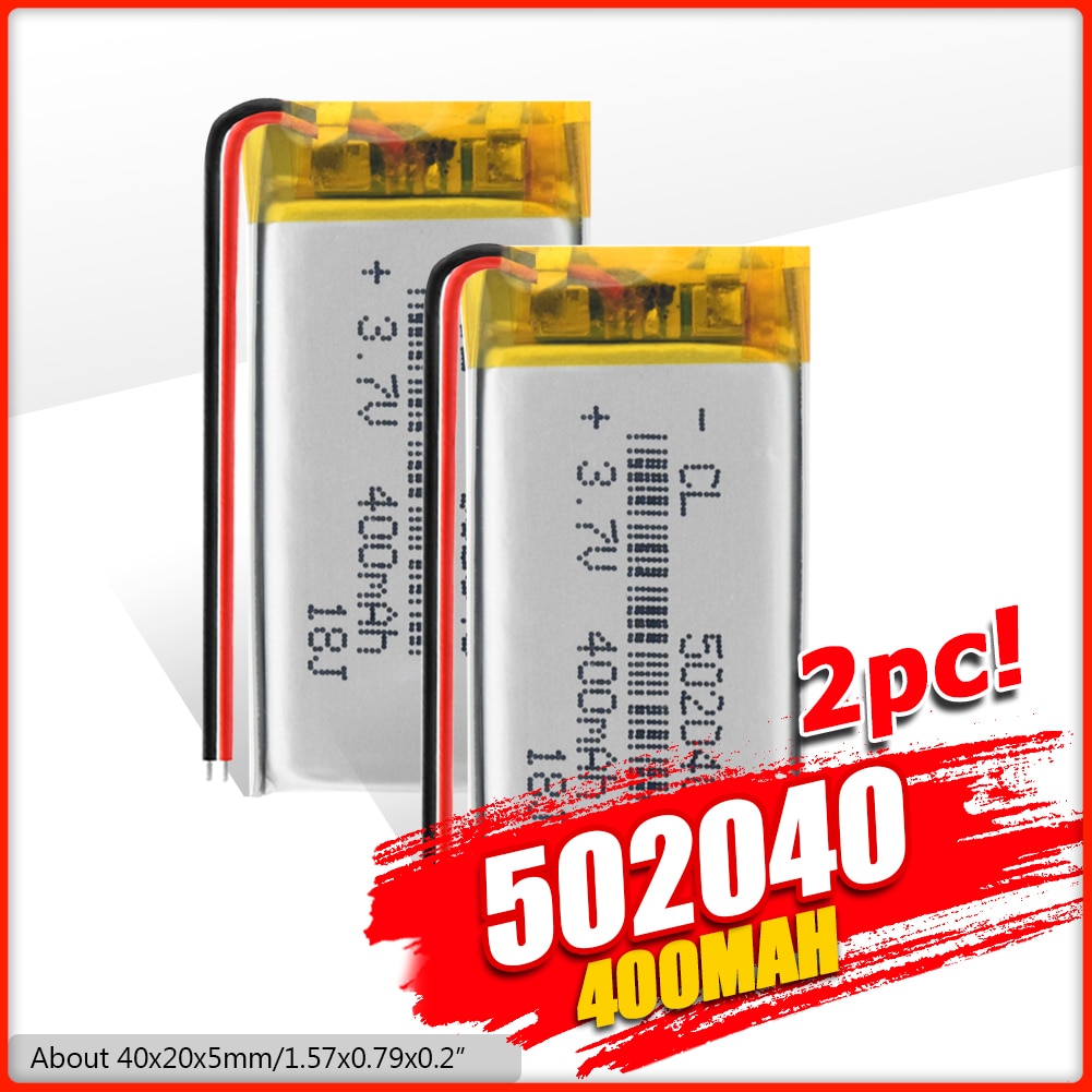 Oplaadbare 3.7 V Lithium Polymeer Batterijen 502040 400 Mah Met Pcb Voor MP3 MP4 MP5 Gps Psp E-Book Elektrische Speelgoed led Licht