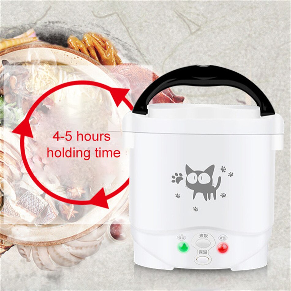 VOGVIGO 1L Rice Cooker Used In House 220v or Car 12v To 24v Enough for Two Persons with English Instructions Kitchen Tools