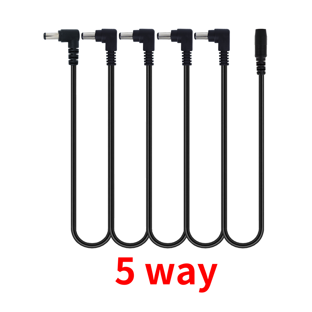Daisy Chain 1 tot 3 5 6 8 Manieren Splitter Gitaar Effectpedaal Accessoires Voeding Kabel voor 9V DC adapter Plug: YELLOW