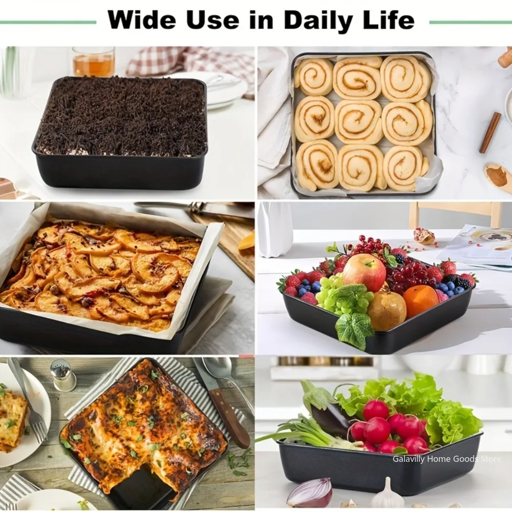 Bandeja para asar antiadherente de acero al carbono, bandeja para hornear Rectangular, pan tostado, pastel, utensilios para hornear, pastelería DIY, plato, utensilios de cocina
