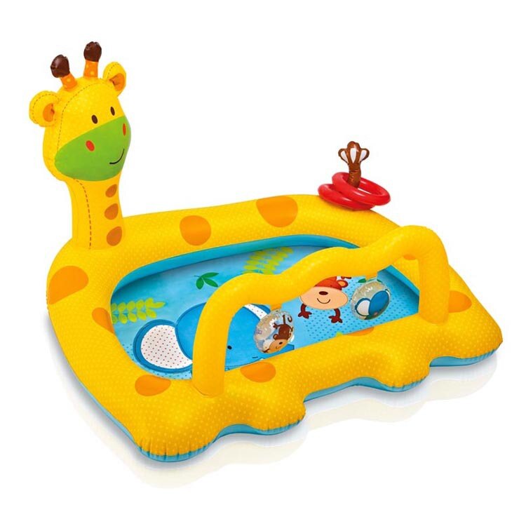 Oppustelige pools til børn børn baby swimmingpool have badekar stor plast swimmingpool børnebassin svømme giraf: Guld
