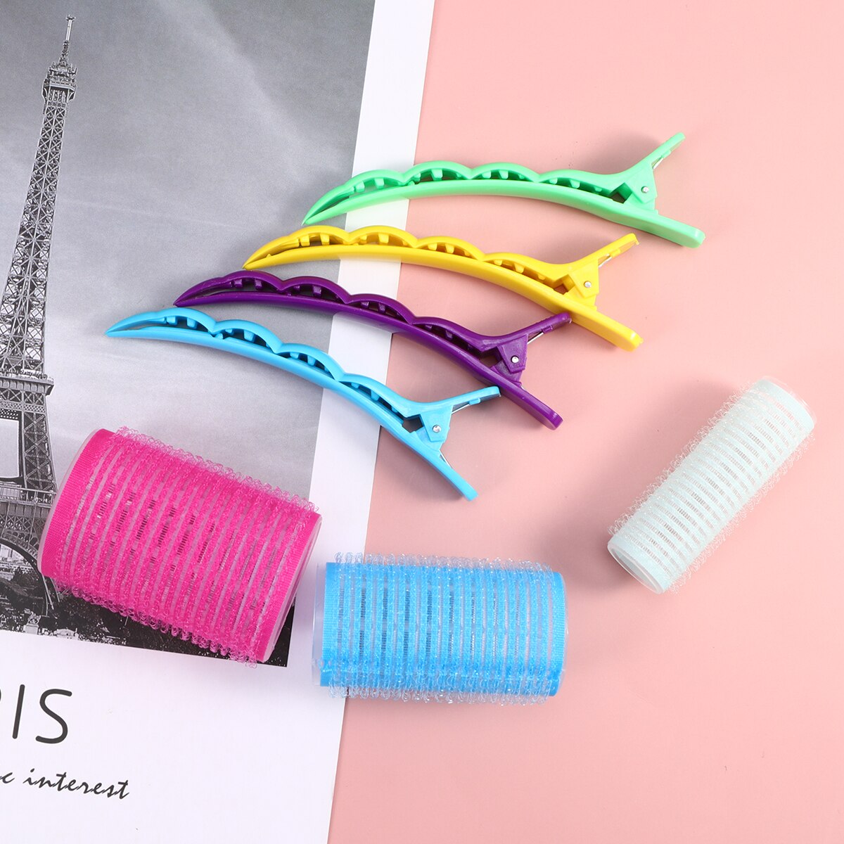 3 Sets /28pcs Self-adhesive Nylon Hair Curler Set Useful Hair Rollers Curler Set Portable Hairdressing Corrugated Clips Tool