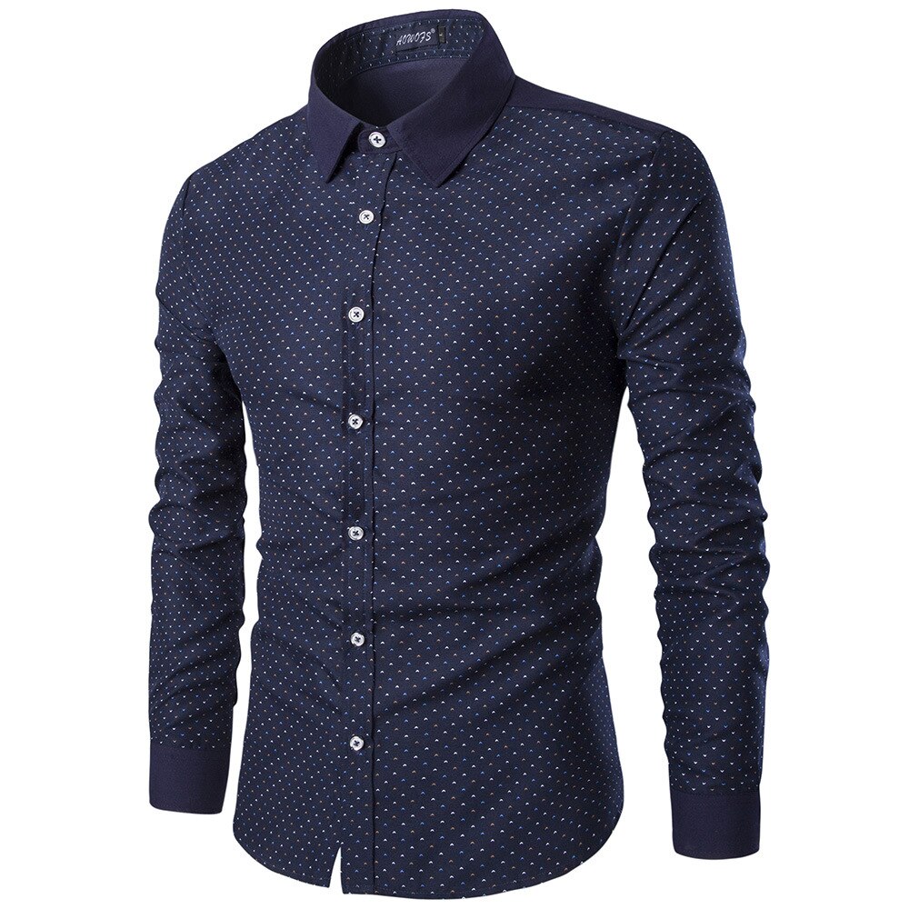 Men Shirt Long Sleeve Slim Fit Shirt Spring Casual Clothes Male Shirts: Default Title