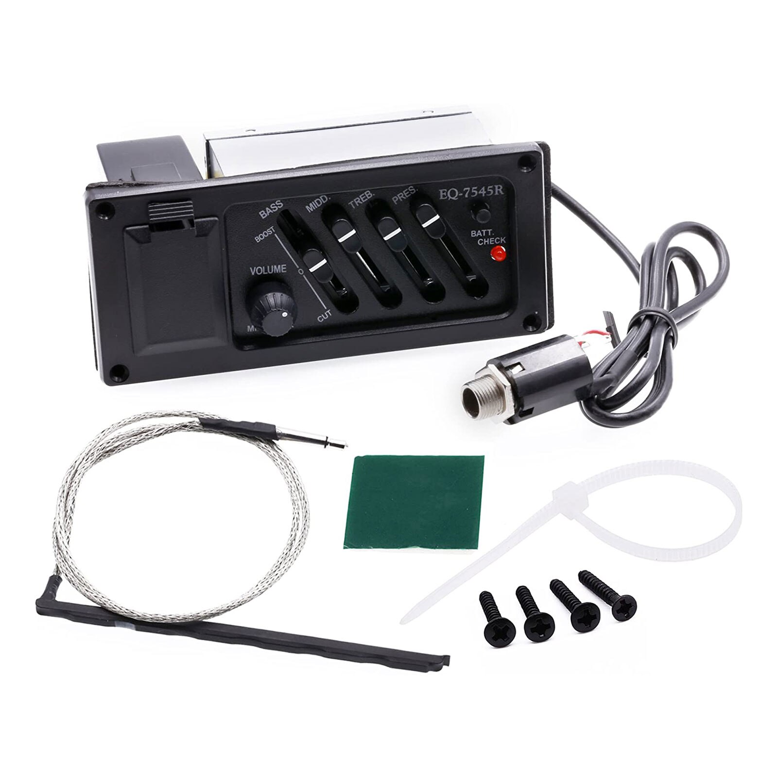 4 Band Acoustic Guitar Preamp Amplifier EQ-7545R Left Piezo Pickup Acoustic Guitar Acceseories With 2.5mm Plug