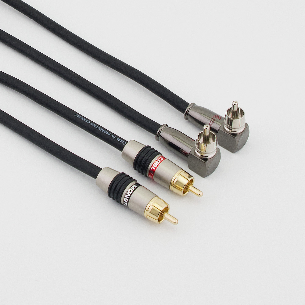 hifi Angle RCA Audio Cable Dual 2RCA to Dual 2RCA for TV DVD Speaker Subwoofer Amplifier Cable Shielded OFC: black / 1.5m