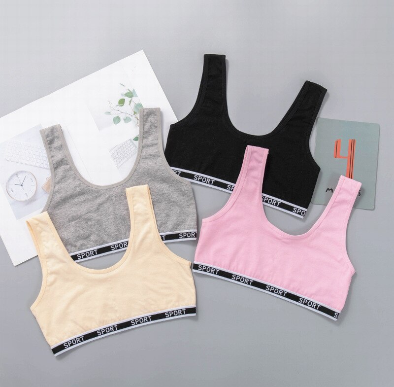 Kinderbeha katoenen meisjesbeha's ondergoed beha verstelbare schouderband tienerlingerie training zomer kleine meisjes grote 8-15y
