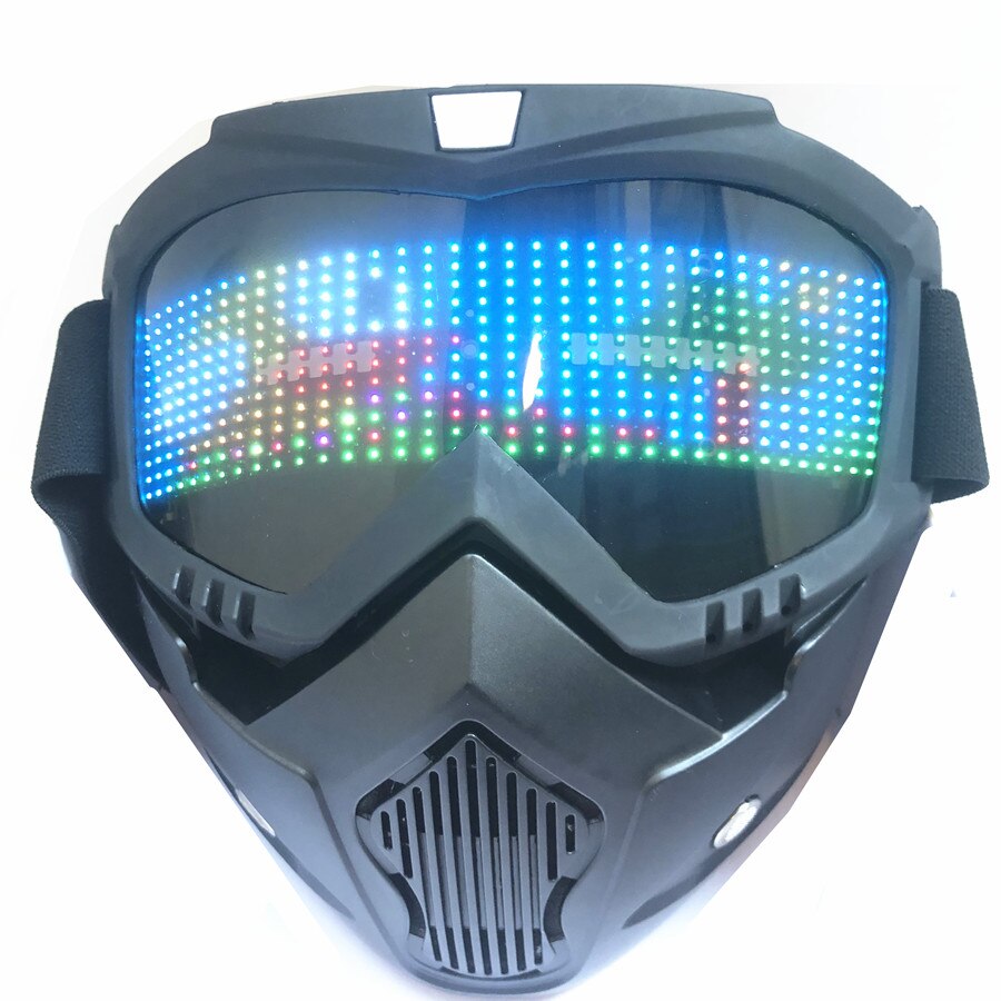 Rgb Bluetooth światło w górę App programowalna wiadomość akumulator dźwięk aktywny migający blask maska szklanki z podświetleniem doprowadziło Diy wyświetlacz
