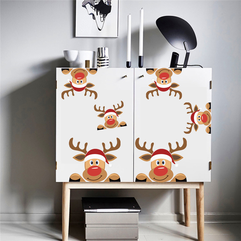 Window Sticker Christmas Static Stickers Decoration For Home Decor Elk Reusable