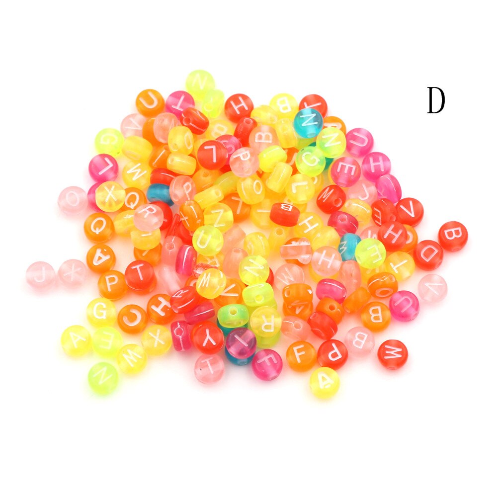 100pcs Alphabet Beads Acrylic Bead Letters DIY Letter Beads For Kids Educational Equipment: D