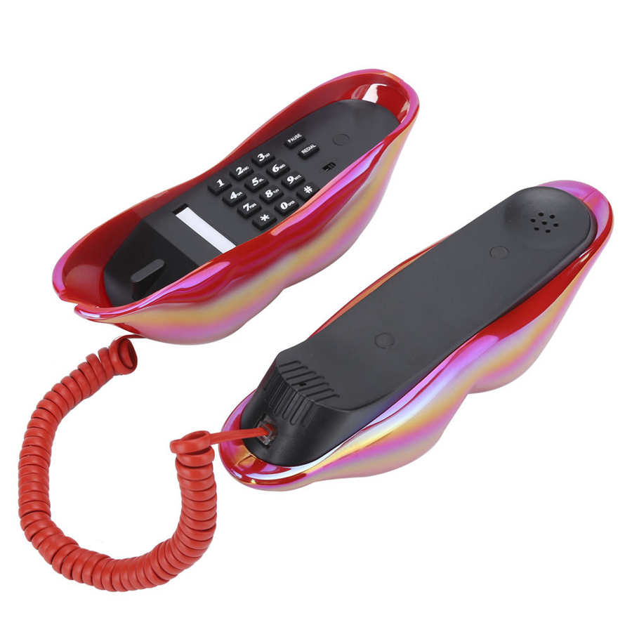 cordless phone Electroplating Fashionable Funny Lip Telephone WX-3016 Number Storage US/UK Wiring telephone